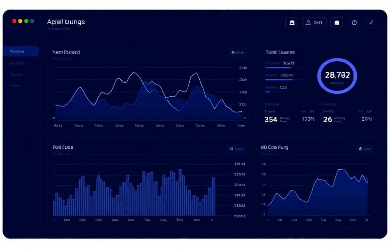 Dashboard interface showing financial data trends and settlement metrics