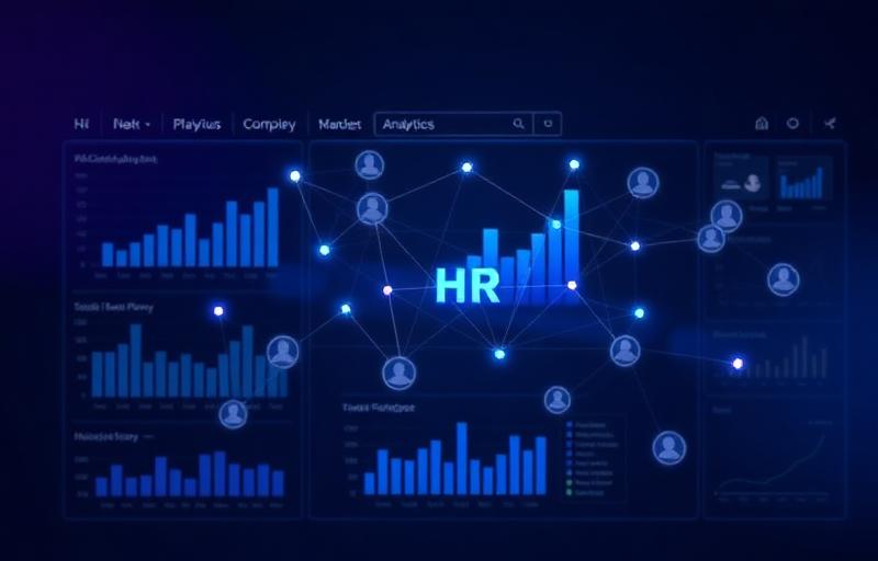 HR analytics dashboard with staff metrics and workforce charts